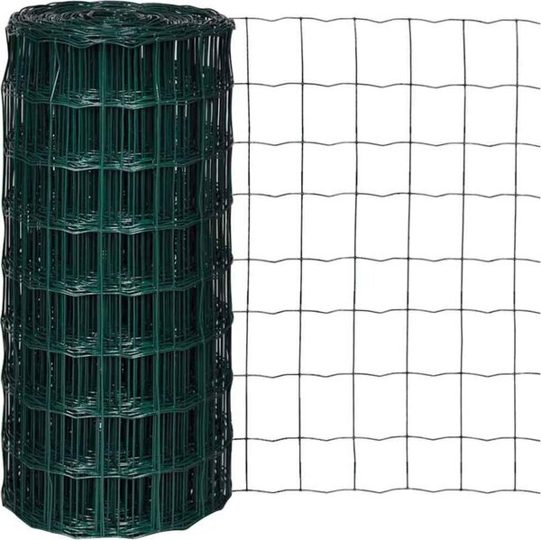 VidaXL Euro plot ocel [42004347] Barva: Zelená, Velikost: 10 x 1,2 m, Velikost mřížky: 100 x 100 mm