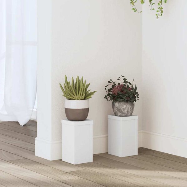 VidaXL Stojany na rostliny 2 ks artisan kompozit [869228] Barva: Bílá, Velikost: 33 x 33 x 100 cm