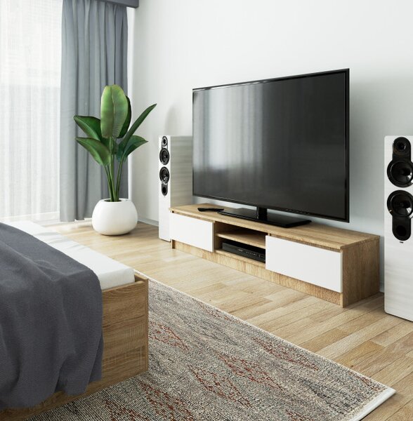 Stolek pod TV RTV K 160 CLP sonoma / bílý