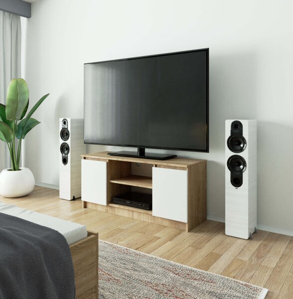 Stolek pod TV RTV 120 2D 1P sonoma / bílý