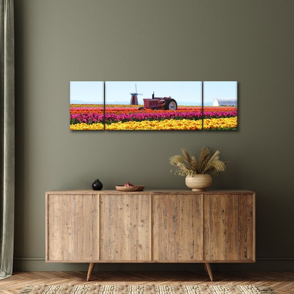 Obraz tulipánové farmy (170x50 cm)