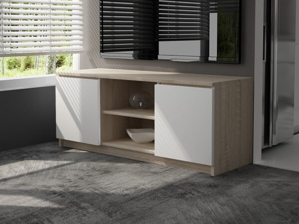 Stolek pod TV RTV 140 2D 1P sonoma / bílý