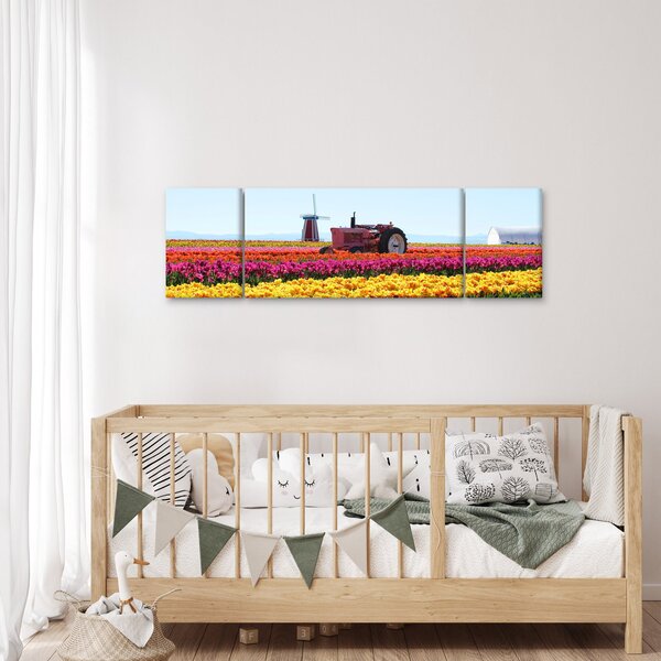 Obraz tulipánové farmy (170x50 cm)