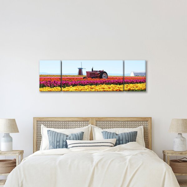 Obraz tulipánové farmy (170x50 cm)