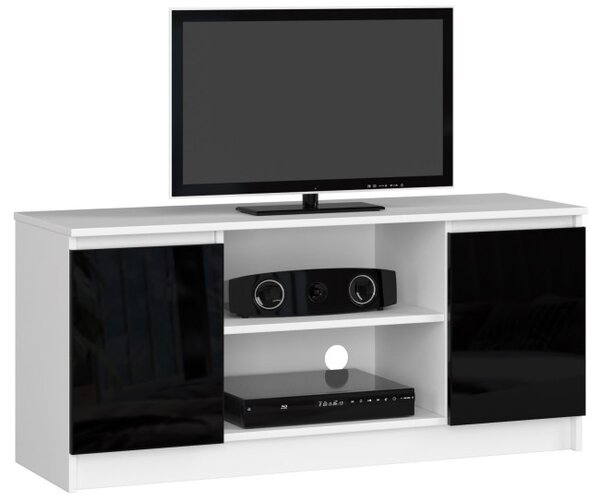 Stolek pod TV RTV 120 2D 1P černý, lesk