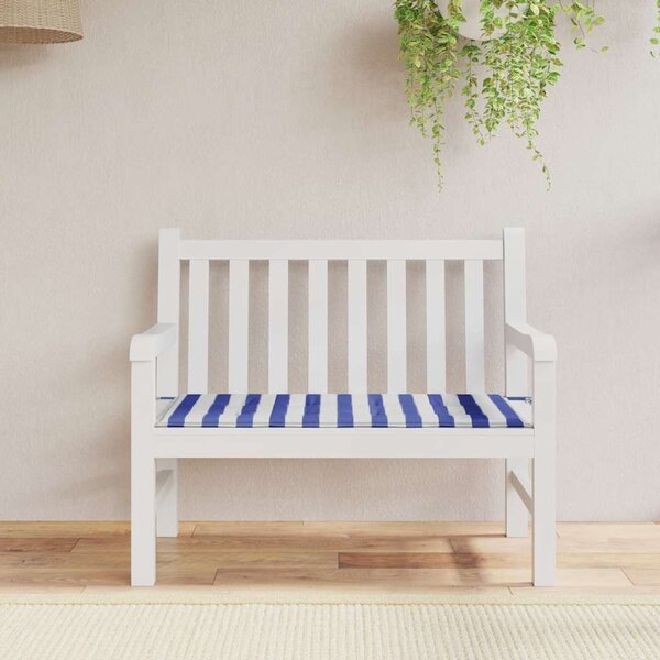 VidaXL Poduška na zahradní lavici oxfordská látka [361141] Barva: Modro-bílá, Velikost: 200 x 50 x 3 cm