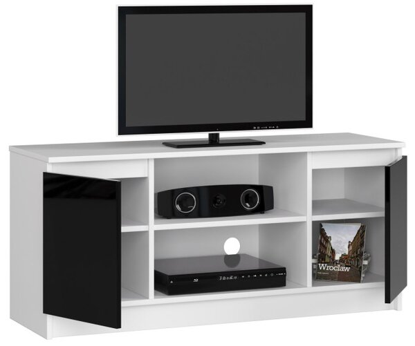 Stolek pod TV RTV 120 2D 1P černý, lesk