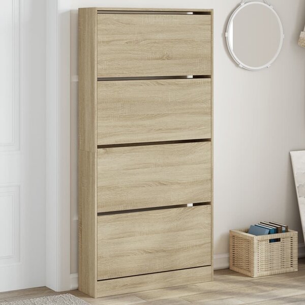 VidaXL Skříň na obuv Kompozitní dřevo [3334027] Barva: Betonová šedá, Velikost: 80 x 21 x 87,5 cm
