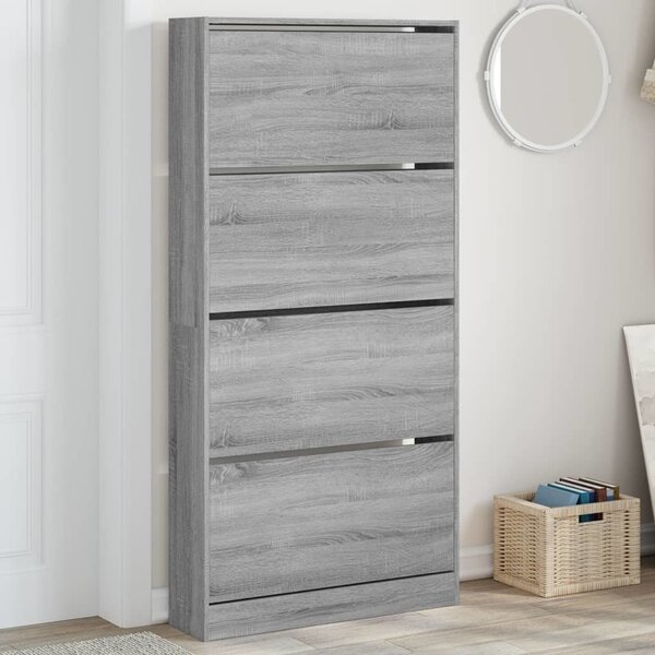 VidaXL Skříň na obuv Kompozitní dřevo [3334027] Barva: Betonová šedá, Velikost: 80 x 21 x 87,5 cm