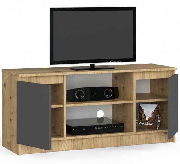 Stolek pod TV RTV 120 2D 1P dub artisan / šedý