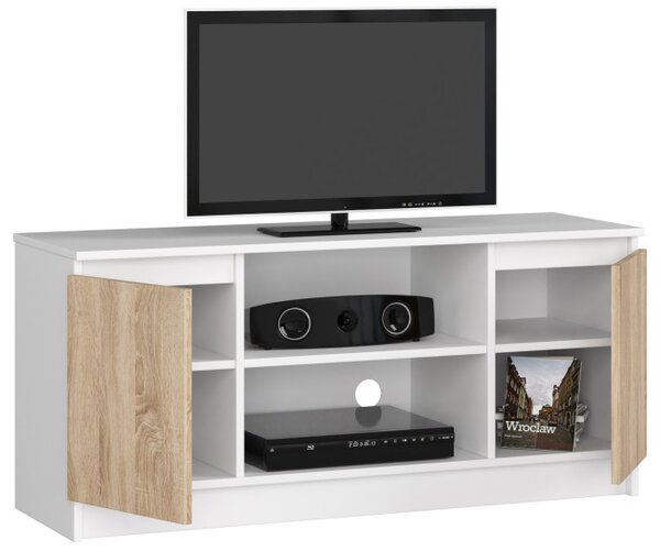 Stolek pod TV RTV 120 2D 1P bílý / sonoma