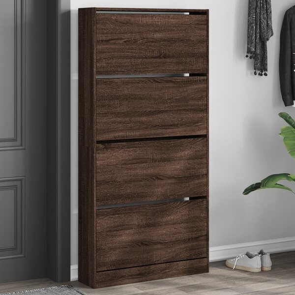 VidaXL Skříň na obuv Kompozitní dřevo [3334027] Barva: Betonová šedá, Velikost: 80 x 21 x 87,5 cm