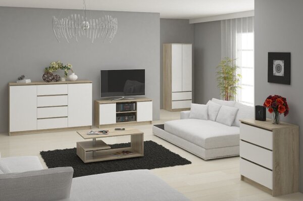 Stolek pod TV RTV 140 2D 1P sonoma / bílý