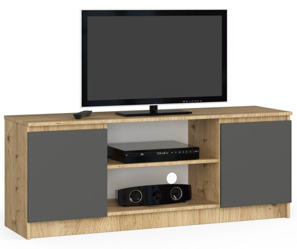 Stolek pod TV RTV 140 2D 1P dub artisan / šedý