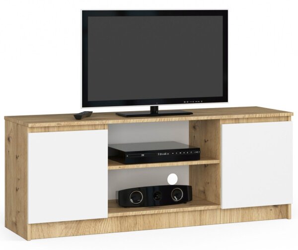 Stolek pod TV RTV 140 2D 1P dub artisan / bílý