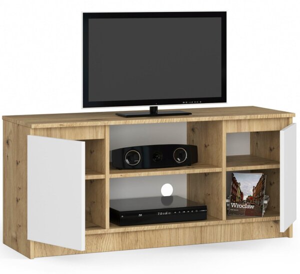 Stolek pod TV RTV 120 2D 1P dub artisan / bílý
