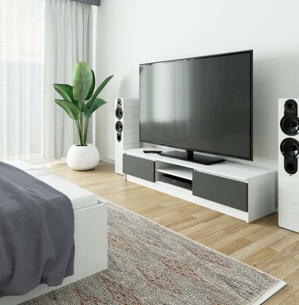 Stolek pod TV RTV K 160 CLP bílý / šedý
