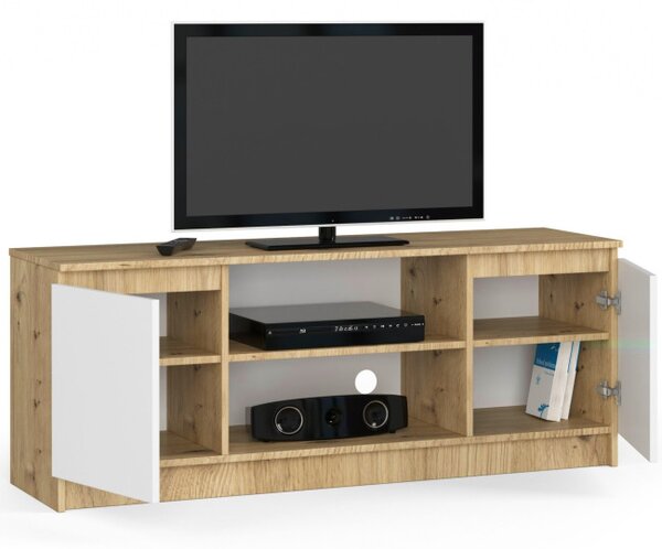 Stolek pod TV RTV 140 2D 1P dub artisan / bílý