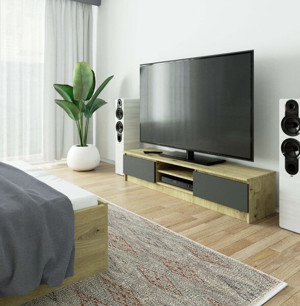 Stolek pod TV RTV K 160 CLP dub artisan / šedý