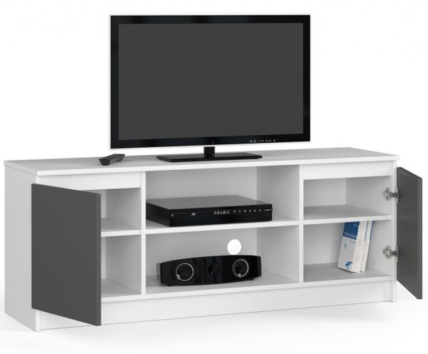 Stolek pod TV RTV 140 2D 1P bílý / šedý
