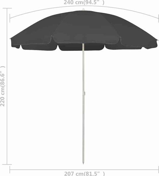 VidaXL Zahradní slunečník 240 cm 170T polyester [314706] Barva: Písková