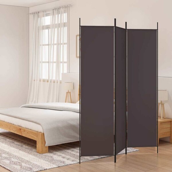 VidaXL 6-panelový dělící paravan Textil [42039207] Barva: Hnědá, Velikost: 250 x 200 cm
