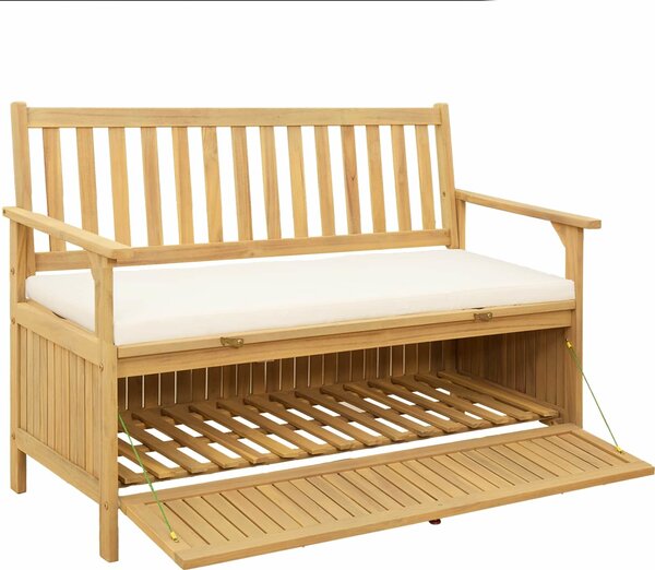 VidaXL Úložná lavice 2 -Seater Masivní akácie [42026791] Barva: Hnědá, Velikost: 170 x 63 x 84 cm