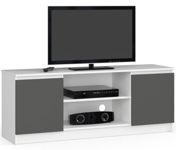 Stolek pod TV RTV 140 2D 1P bílý / šedý