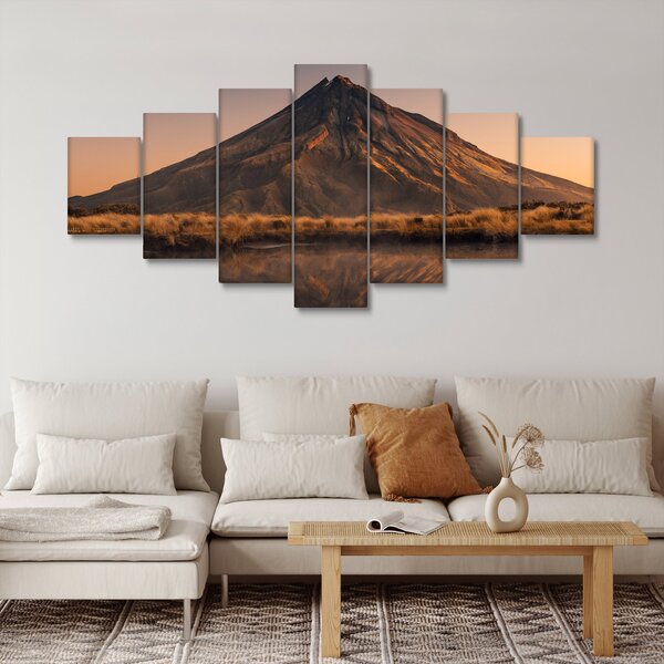 Obraz odrazu hory Taranaki, Nový Zéland (210x100 cm)
