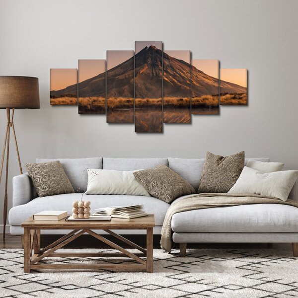 Obraz odrazu hory Taranaki, Nový Zéland (210x100 cm)