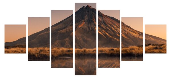 Obraz odrazu hory Taranaki, Nový Zéland (210x100 cm)