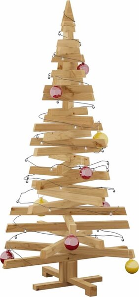VidaXL Dřevěný vánoční strom KOTKA Masivní borovicové dřevo [42016712] Barva: Přírodní (bez povrchové úpravy), Velikost: 90 cm