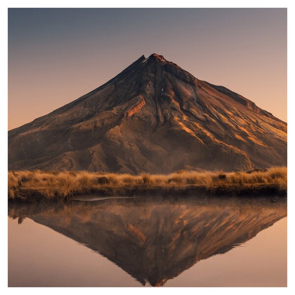 Obraz odrazu hory Taranaki, Nový Zéland (30x30 cm)