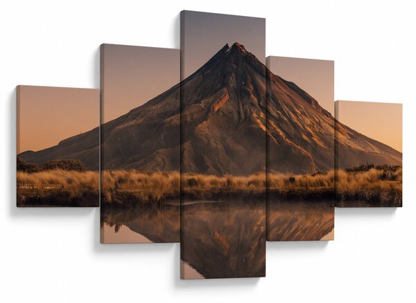 Obraz odrazu hory Taranaki, Nový Zéland (125x70 cm)