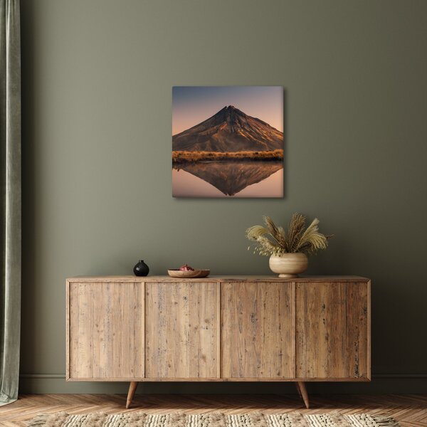 Obraz odrazu hory Taranaki, Nový Zéland (30x30 cm)