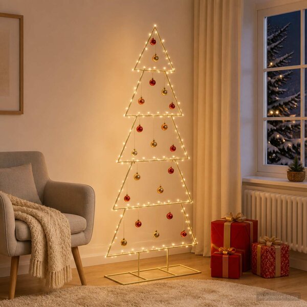 VidaXL Kovový vánoční stromeček KUOPIO Ocel [4018952] Barva: Černá, Velikost: 210 cm