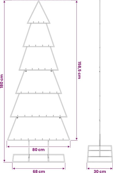 VidaXL Kovový vánoční stromeček KUOPIO Ocel [4018952] Barva: Černá, Velikost: 210 cm