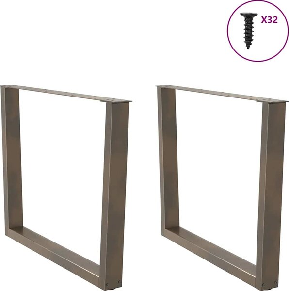 VidaXL Nohy k jídelnímu stolu ve tvaru V, 2 ks, ocel, , ocel [4012659] Barva: antracitová, Velikost: 80 x (72-73.3) cm