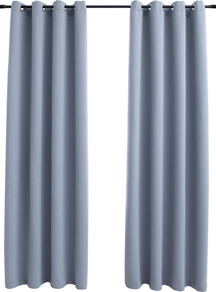 VidaXL Zatemňovací závěsy s kovovými kroužky 2 ks, materiál 100% polyester [134426] Barva: antracitová, Velikost: 140 x 225 cm