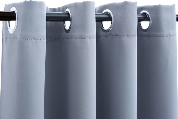 VidaXL Zatemňovací závěsy s kovovými kroužky 2 ks, materiál 100% polyester [134426] Barva: antracitová, Velikost: 140 x 225 cm