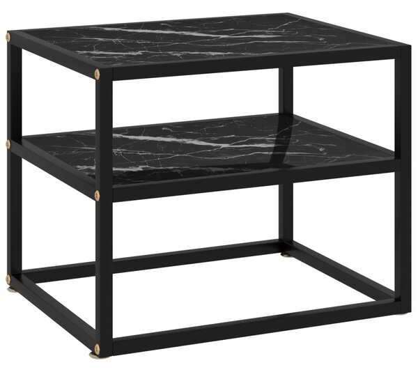 322854 Console Table Black 50x40x40 cm Tempered Glass