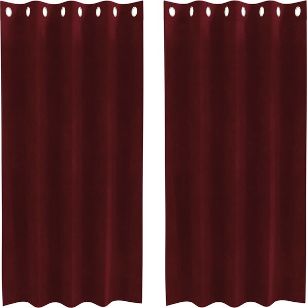 VidaXL Závěsy 2 ks Samet, with eyelets [4107299] Barva: krémová, Velikost: 140 x 245 cm