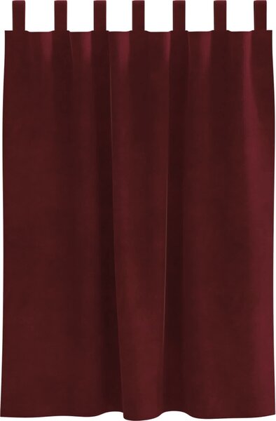 VidaXL Závěsy 2 ks Samet, s otočnými pásky [4107308] Barva: vínová červená, Velikost: 140 x 175 cm