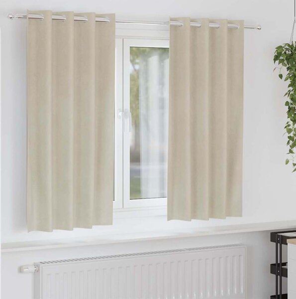 VidaXL Závěsy 2 ks Samet, with eyelets [4107299] Barva: krémová, Velikost: 140 x 245 cm