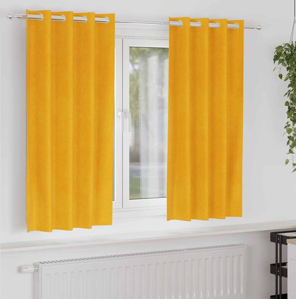 VidaXL Závěsy 2 ks Samet, with eyelets [4107299] Barva: krémová, Velikost: 140 x 245 cm