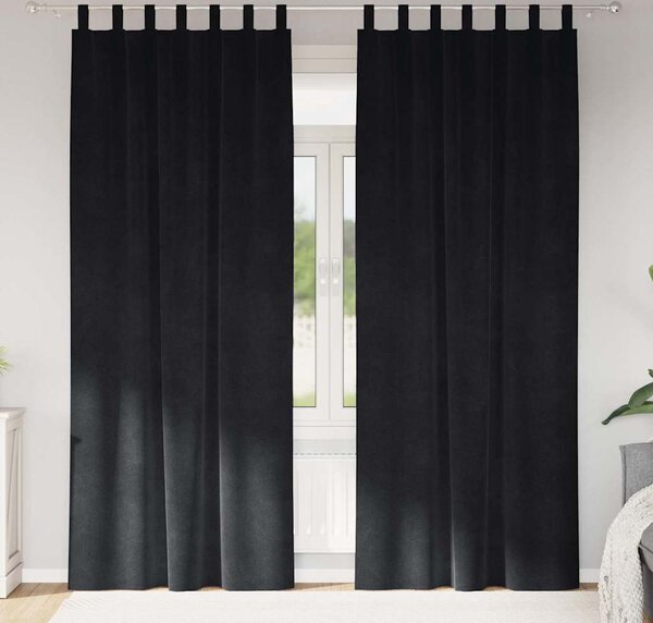 VidaXL Závěsy 2 ks Samet, s otočnými pásky [4107308] Barva: vínová červená, Velikost: 140 x 175 cm