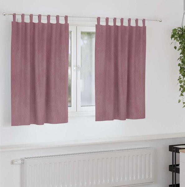 VidaXL Závěsy 2 ks Samet, s otočnými pásky [4107308] Barva: vínová červená, Velikost: 140 x 175 cm
