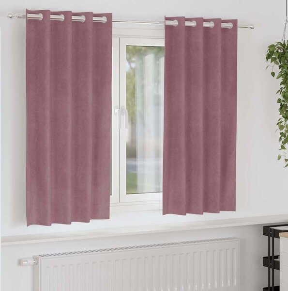 VidaXL Závěsy 2 ks Samet, with eyelets [4107299] Barva: krémová, Velikost: 140 x 245 cm