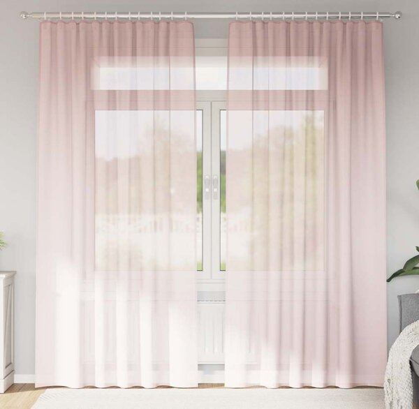 VidaXL Voálové záclony s tyčovými kapsami 2 ks [4102214] Barva: Jablkově zelená, Velikost: 140 x 245 cm