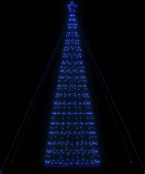VidaXL LED vánoční strom Ocel [4016455] Barva: Modrá, Velikost: 300 cm